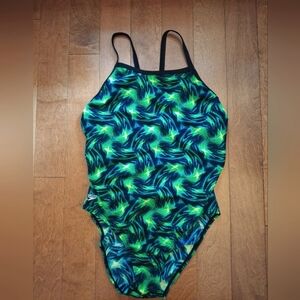 Women's Speedo swimsuit in green pattern size 14/40
